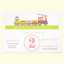 2nd Birthday Girl Train Invitation invitations
