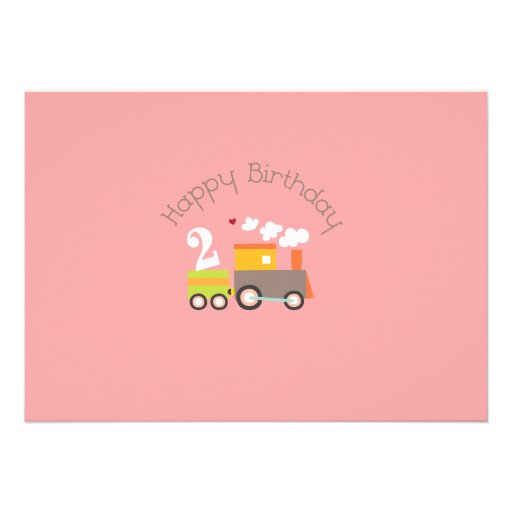 2nd Birthday Girl Train Invitation
