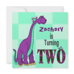 2ND BIRTHDAY INVITATION - DINOSAUR - PURPLE