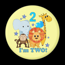 2nd Birthday Jungle magnets