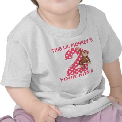 2nd Birthday Monkey Girl Personalized T-shirt