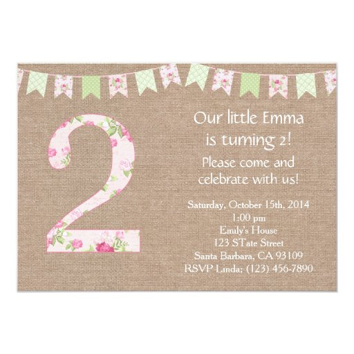 2nd birthday party invitation shabby chic zazzle 2nd birthday party invitation shabby chic zazzle