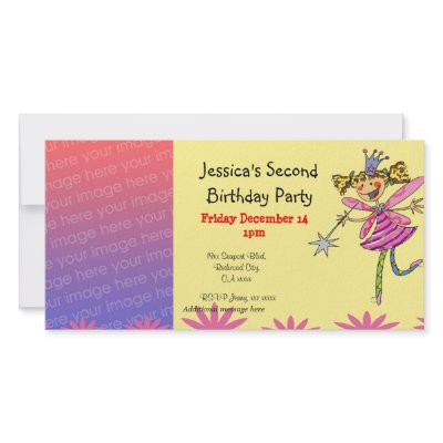 2nd birthday party invitations (princess fairy) customized photo card by jsoh