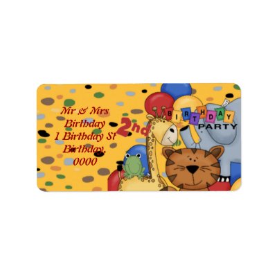 2nd Birthday Party Custom Address Label by Sketchart26