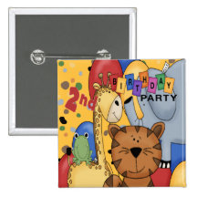 2nd Birthday Party Pinback Buttons
