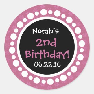 2nd Birthday Party Pink Flowers and Polka Dots