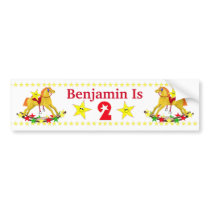2nd Birthday Party Rocking Horse Bumper Stickers