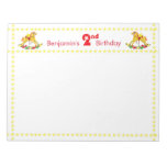 2nd Birthday Party Rocking Horse Memo Notepad