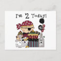 2nd  Birthday Pirate Tshirts and Gifts postcard