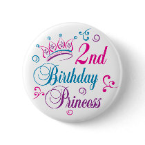 2nd Birthday Princess Buttons
