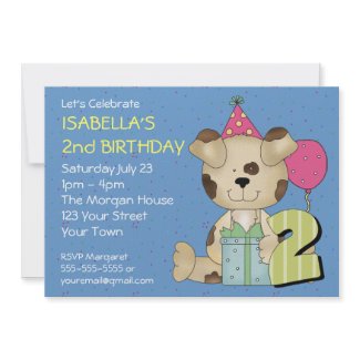 2nd Birthday Puppy Dog invitation