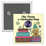2nd Birthday Puppy Tshirts and Gifts Button