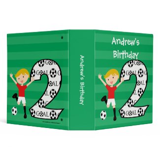 2nd Birthday Red and White Soccer Goal Binder