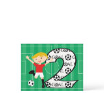 2nd Birthday Red and White Soccer Goal Postcard