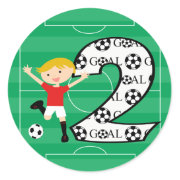 2nd Birthday Red and White Soccer Goal Stickers sticker