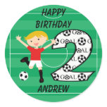 2nd Birthday Red and White Soccer Goal Stickers