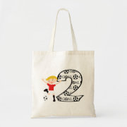 2nd Birthday Red and White Soccer Goal Tote Bag bag