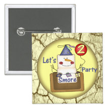 2nd Birthday Smores Pinback Buttons