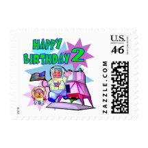 2nd Birthday Space Birthday Stamp