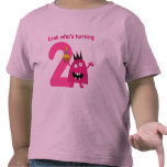 2nd Birthday Tshirt Cute Pink Monster