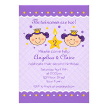 2nd Birthday Twincess Party Invitation