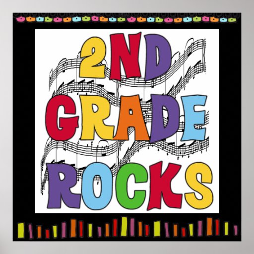 2nd Grade Rocks Classroom Poster | Zazzle