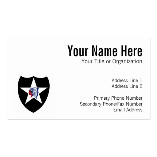 2nd ID Class A Patch Business Card