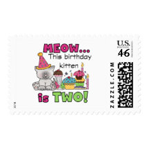 2nd Kitten Birthday Tshirts and Gifts Postage Stamp
