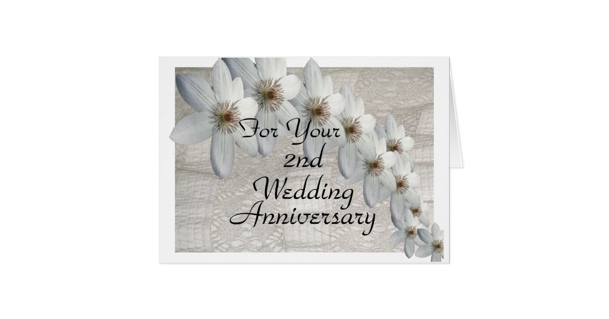2nd Wedding Anniversary Card Traditional Template | Zazzle