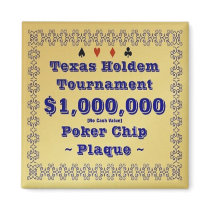 2x2 Texas Holdem Poker Chip Plaque - $1M Fridge Magnets