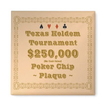 2x2 Texas Holdem Poker Chip Plaque - $250K Magnets
