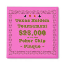 2x2 Texas Holdem Poker Chip Plaque - $25K Fridge Magnets
