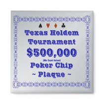 2x2 Texas Holdem Poker Chip Plaque - $500K Refrigerator Magnet