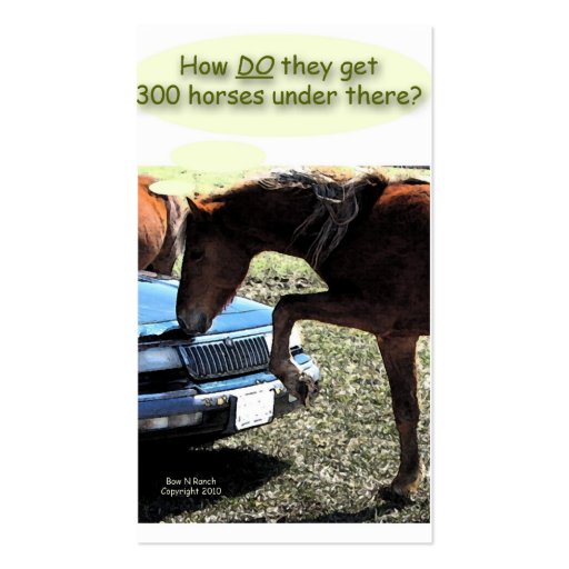 300 Horse Car Business Card (front side)