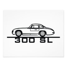 300 SL Panamericana Gullwing Racer Personalized Invites