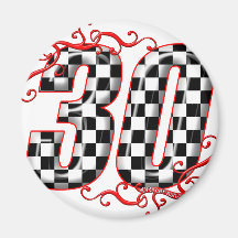 30 auto racing number magnet