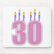 30 Birthday Candles (Pink / Purple) mousepads