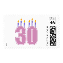30 Birthday Candles (Pink / Purple) postage by LushLaundry 30 Birthday Candles (Pink / Purple) postage