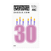 30 Birthday Candles (Pink / Purple) Stamps