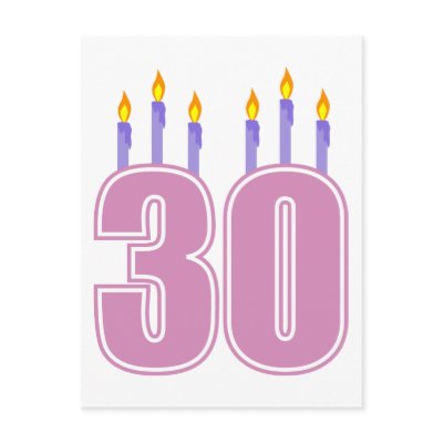 30 Birthday Candles (Pink / Purple) Postcards by LushLaundry