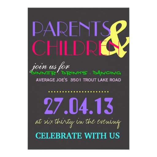 30 Birthday Party Invitation Neon and grey