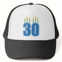 30 Candles (Blue / Green) hats
