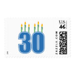 30 Candles (Blue / Green) Postage Stamp