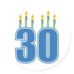 30 Candles (Blue / Green) Stickers