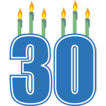 30 Candles (Blue / Green) t-shirts