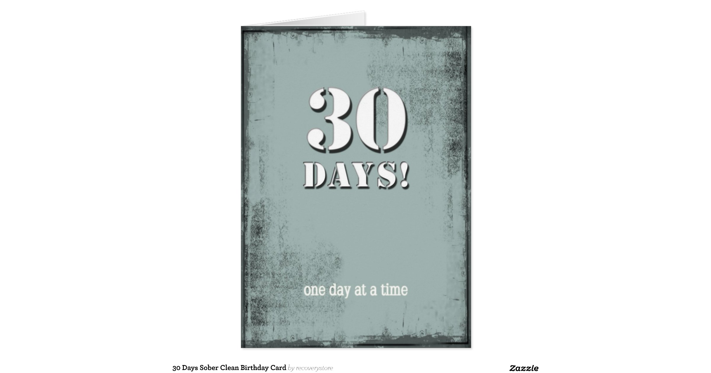 30 Days Sober Clean Birthday Card Zazzle