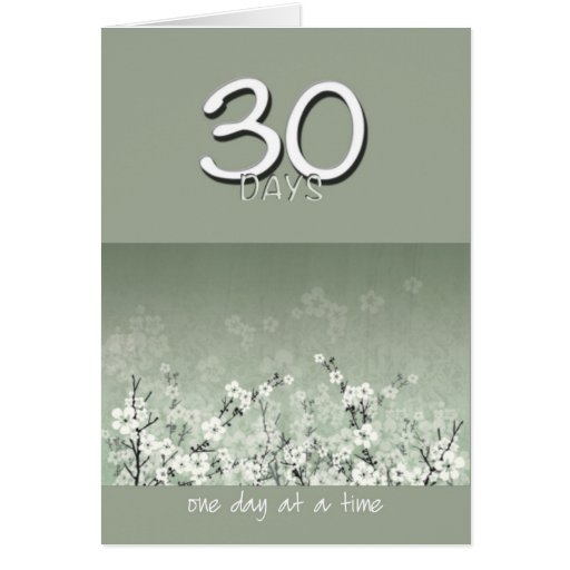 30 Days Sober Clean Flowers Birthday Card Zazzle