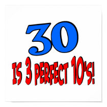 30 is 3 perfect 10s (BLUE) posters