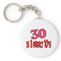 30 is 3 perfect 10s keychains
