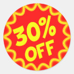 30 PERCENT OFF RETAIL LABEL STICKERS
